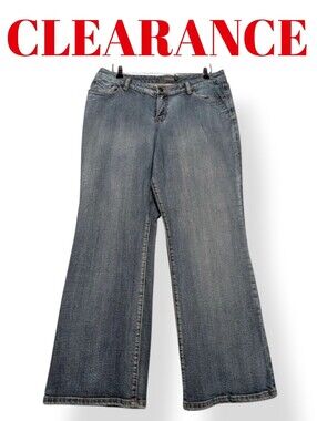 Venezia Jeans Women's Dark Petite Stretch Bootcut Denim Blue Jeans Size 16/2P